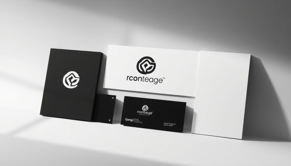 A sophisticated corporate identity design, showcasing a minimalist yet impactful visual identity system. Featuring a sleek, monochromatic color palette, with a modern, geometric logo design serving as the centerpiece. The composition highlights the harmonious integration of typography, iconography, and strategic layout, conveying a sense of professionalism, sophistication, and brand cohesion. Subtle lighting accentuates the elegant, clean lines and shapes, creating a visually striking and memorable corporate branding concept. The image exudes a sense of authority, reliability, and a strong brand presence, perfectly suited to illustrate the importance of branding for small and medium-sized enterprises. A sophisticated corporate identity design, showcasing a minimalist yet impactful visual identity system. Featuring a sleek, monochromatic color palette, with a modern, geometric logo design serving as the centerpiece. The composition highlights the harmonious integration of typography, iconography, and strategic layout, conveying a sense of professionalism, sophistication, and brand cohesion. Subtle lighting accentuates the elegant, clean lines and shapes, creating a visually striking and memorable corporate branding concept. The image exudes a sense of authority, reliability, and a strong brand presence, perfectly suited to illustrate the importance of branding for small and medium-sized enterprises.